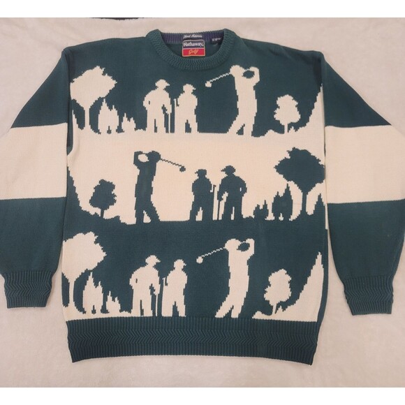 Hathaway Other - Vintage Hathaway Sweater Knit St Andrews Golf Pullover 90s Cotton Size L